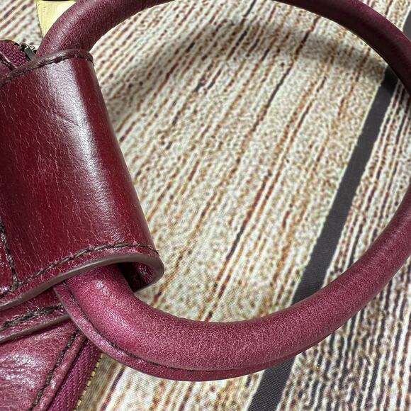 Hobo International Sable Red Maroon 100% Leather Wristlet Ring Clutch Boho - Picture 9 of 12